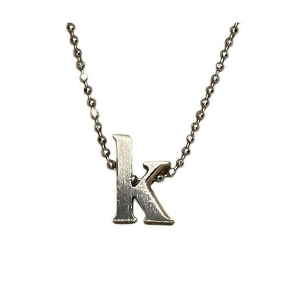 Alex Woo Sterling Silver ‘K’ Initial Pendant Necklace NY Designer Luxury Fashion - Picture 2 of 7